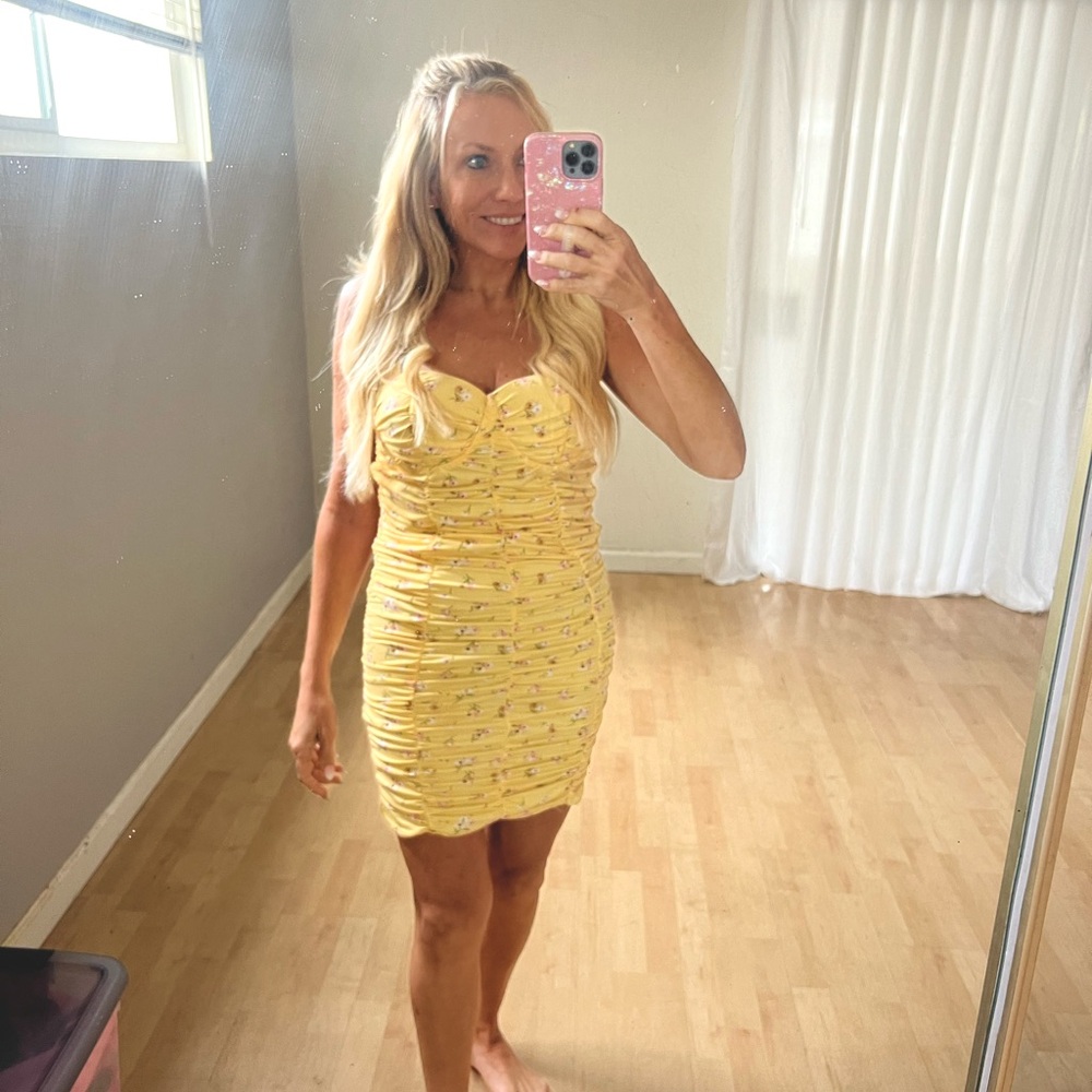 Yellow floral dress
